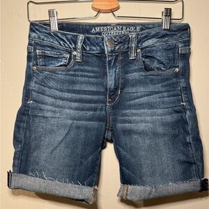American Eagle Outfitters Women's Dark Blue Jean Shorts